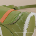 High Quality Custom PU Leather Green Women Fanny Pack Waterproof Ladies Waist Bags